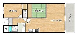 ギャレ金剛 2LDKの間取図画像