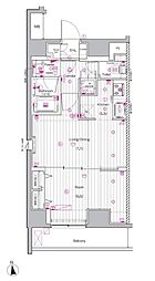 PREMIUMCUBE上野 1LDKの間取図画像