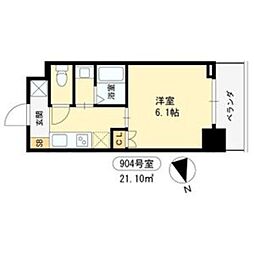 MAXIV大阪堺 1Kの間取図画像
