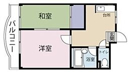 クロノス川越南 2DKの間取図画像