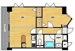 FLEX21博多2 2DKの間取図画像