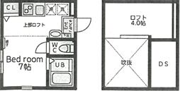 プレミアムコートあざみ野I ワンルームの間取図画像