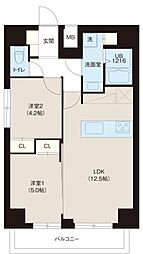 レオーネ錦糸町 7階2LDKの間取り