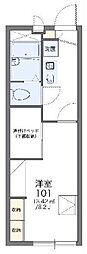 レオパレスジュンハイム 1Kの間取図画像