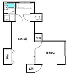 かつら荘 1階1LDKの間取り