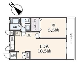 パールハイツ 1LDKの間取図画像
