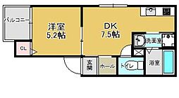 レディア井尻 1DKの間取図画像
