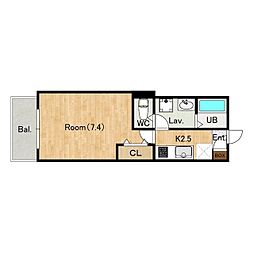 ジーメゾン所沢下安松アリア 1階1Kの間取り