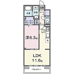 アウル吉祥寺南 2階1LDKの間取り