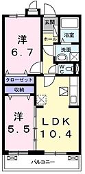 プリムローズ 2LDKの間取図画像