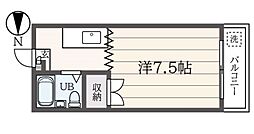 ソリッドリファインめじろ台 2階ワンルームの間取り