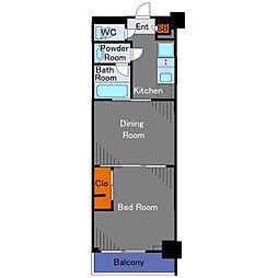 GALA武蔵小杉GRANDSTAGE 1DKの間取図画像