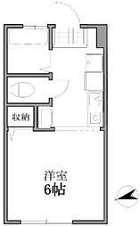 ロイヤル常盤台 1階1Kの間取り
