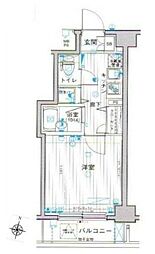 パークウェル代田橋 4階1Kの間取り