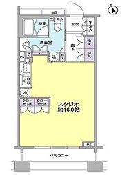 パークフラッツ銀座イースト ワンルームの間取図画像