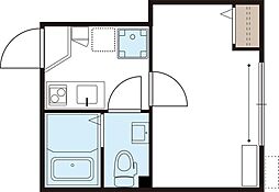 DEN鋼管通 1階1Kの間取り