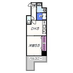 宿院西TKハイツ2号館 1DKの間取図画像