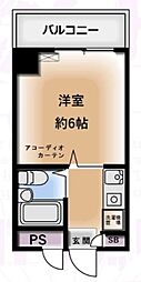 サンモールハチオウジ 1Kの間取図画像