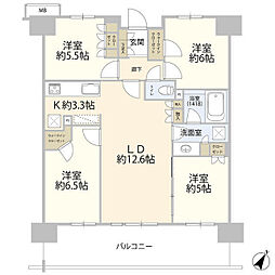プレミアムレジデンス千葉県立美術館前 4LDKの間取図画像
