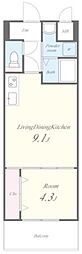 GrandPacific帝塚山Innovation 1LDKの間取図画像