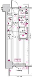 グランド・ガーラ横浜 1Kの間取図画像