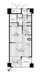コスモリード新宿余丁町 3階1LDKの間取り