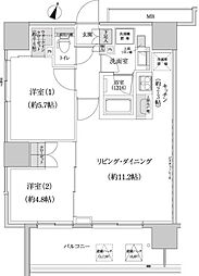 パークハビオ渋谷本町レジデンス 2LDKの間取図画像