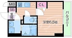 JR大阪環状線 京橋駅 徒歩6分の賃貸マンション 5階1Kの間取り