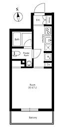 グラントゥルース浮間公園 6階1Kの間取り