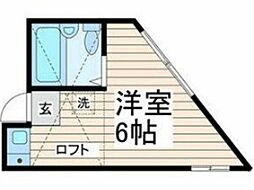 メゾン富士江古田 ワンルームの間取図画像