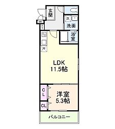 西喜ハイツ 1LDKの間取図画像
