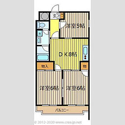 サンライズ御庵 2LDKの間取図画像