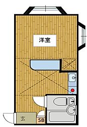 ベルピア鎌倉1 ワンルームの間取図画像