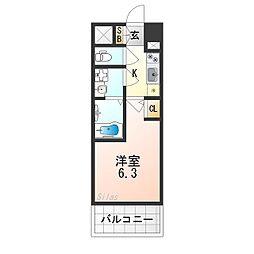 Osaka Metro御堂筋線 長居駅 徒歩8分の賃貸マンション 15階1Kの間取り