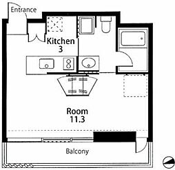 Ｖｉｌｌａ Ｒｏｎｄｏ 5階ワンルームの間取り
