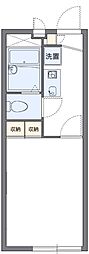 レオパレスプレミールM 1階1Kの間取り