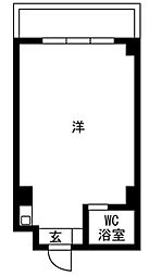 押上パークスクエア 7階ワンルームの間取り