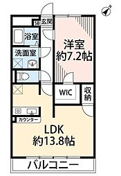 アモール悠 1LDKの間取図画像