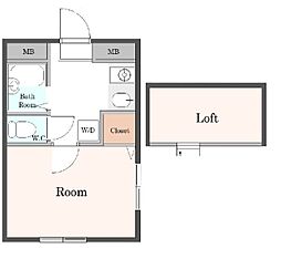 ドルチェ磯子 1階1Kの間取り