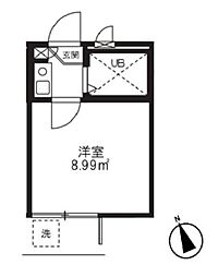 レオパレス松陰神社 1Kの間取図画像