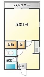 コーポグランデ 1Kの間取図画像