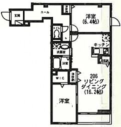 クリアハイム 2階2LDKの間取り