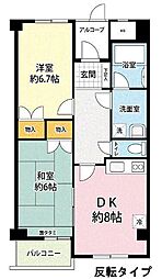小田急小田原線 町田駅 バス10分 本町田下車 徒歩2分の賃貸マンション 4階2DKの間取り
