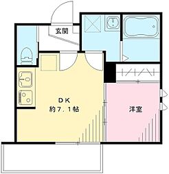 RIZ高円寺 1DKの間取図画像