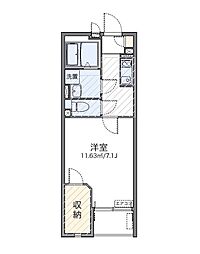 レオネクストアベニール麻生2 1Kの間取図画像
