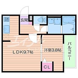 Osaka Metro谷町線 千林大宮駅 徒歩1分の賃貸アパート 2階1LDKの間取り