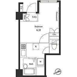 ヴェルト新宿落合 1階1Kの間取り