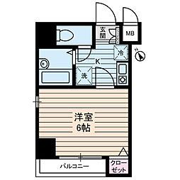 メゾン・ミモザ 1Kの間取図画像