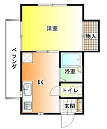 アンビションハイツ 1DKの間取図画像