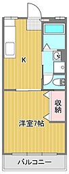 目白台コーポ 2階1Kの間取り